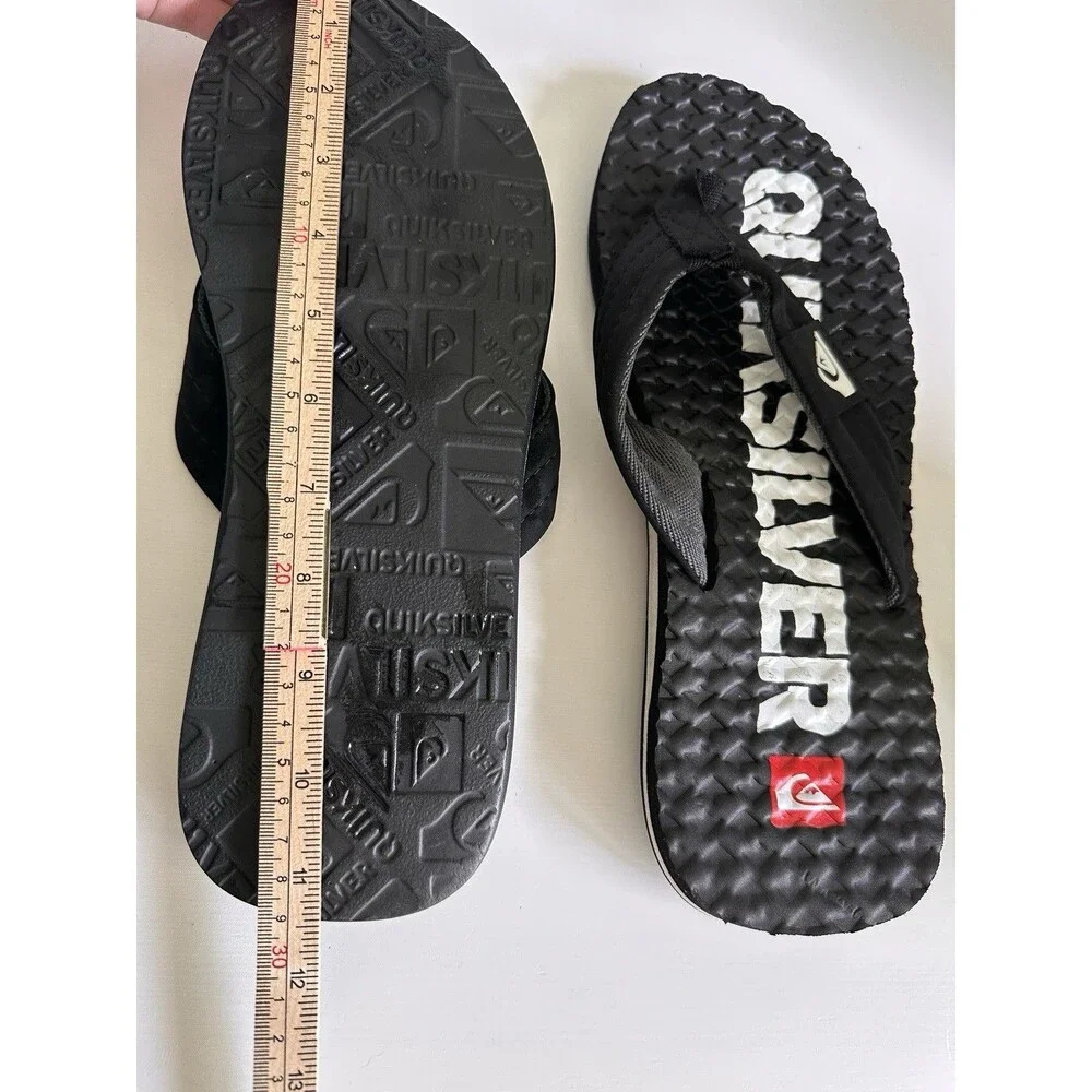 Quicksilver Molokai Men’s Flip Flop Size 10/10.5 Beach Surf Sandals White Logo
